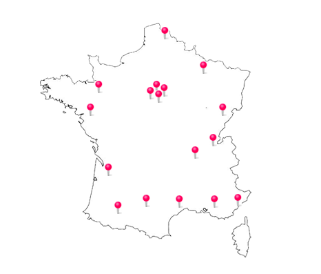Carte AviaSim France